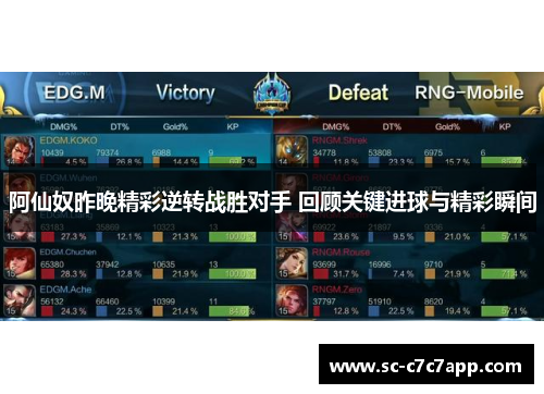 阿仙奴昨晚精彩逆转战胜对手 回顾关键进球与精彩瞬间